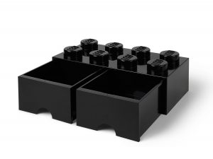 lego 5006248 aufbewahrungsstein mit 8 noppen und schubfachern in schwarz